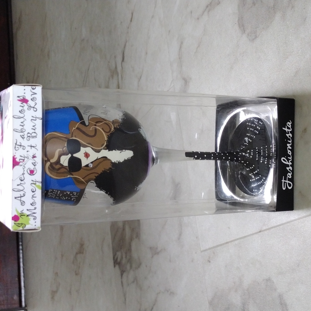 Fashionista gifts with allitude wine glass.